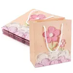 6Pcs Rectangle Paper FLower Gift Bags with Rope Handles
