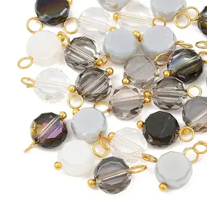 30Pcs Electroplate Glass Pendants