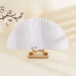 Spanish Solid Color Bamboo with Paper Folding Fan