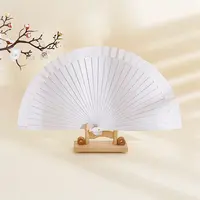 Spanish Solid Color Bamboo with Paper Folding Fan