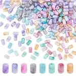 320Pcs 8 Colors Opaque Baking Painted Crackle Glass Beads