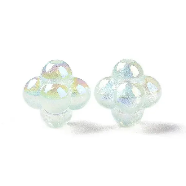 UV Plating Rainbow Iridescent Acrylic Beads