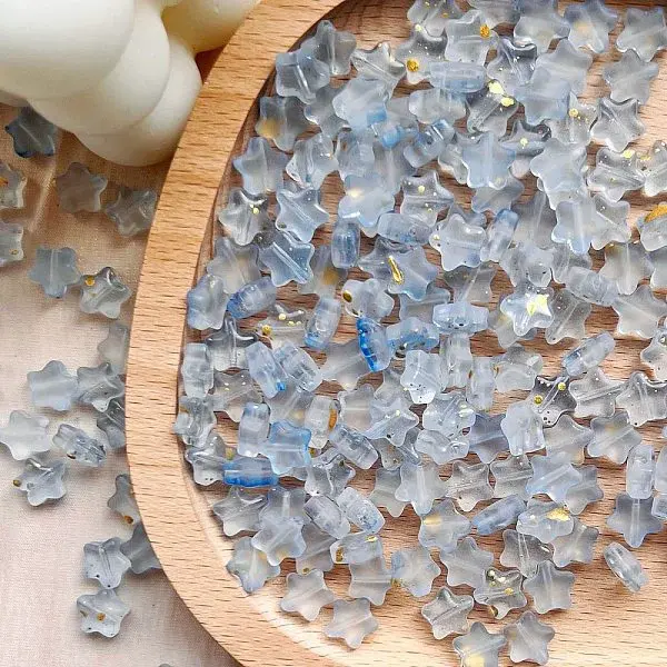 30Pcs Frosted Glass Beads