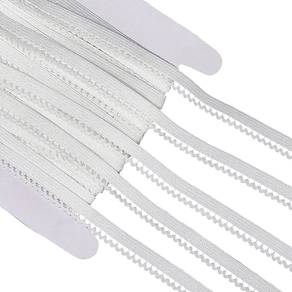 20M Polyester Elastic Flower Edged Ribbon Lace Trim