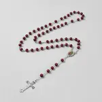 Religious Rondelle Resin Rosary Bead Necklaces