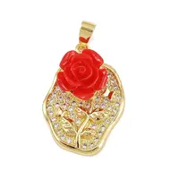 Brass Micro Pave Cubic Zirconia Pendants