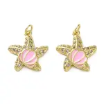 Brass Micro Pave Clear Cubic Zirconia Pendants