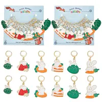 Rabbit Theme Alloy Enamel Locking Stitch Markers