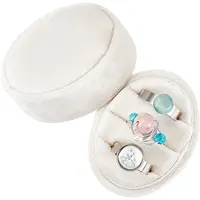 Oval Shape Velvet Rings Storage Gift Boxes
