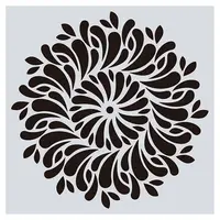Flower Pattern Eco-Friendly PET Plastic Hollow Painting Silhouette Stencil