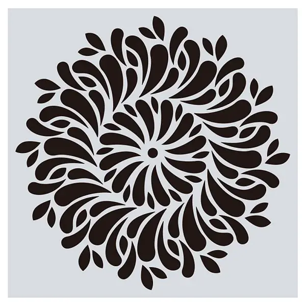 Flower Pattern Eco-Friendly PET Plastic Hollow Painting Silhouette Stencil