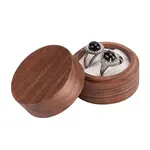 2-Slot Round Wood Ring Storage Boxes