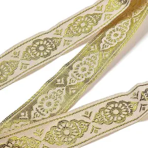 Ethnic Style Polyester Jacquard Flower Ribbon