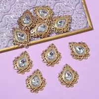 Retro Baroque Style Alloy Acrylic Pandants