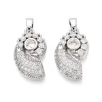 Brass Micro Pave Clear Cubic Zirconia Pendants