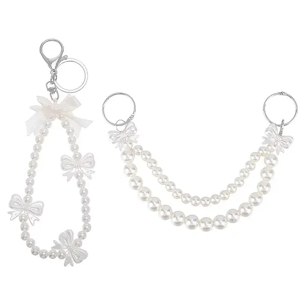 2Pcs 2 Styles ABS Plastic Pearl Pendant Decorations