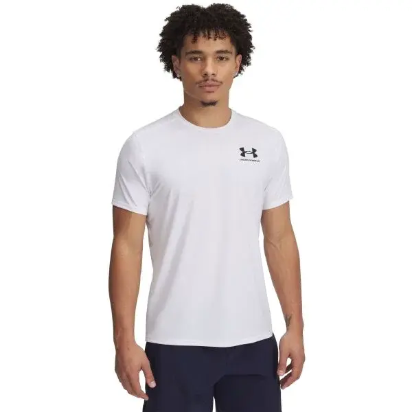 Under Armour HEATGEAR FITTED Pánské triko, bílá, velikost