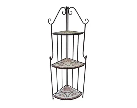 Rohový regál Mosaic, černý/červený