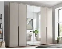 Šatní skříň se zrcadly Kevo, 270 cm, béžová kašmír