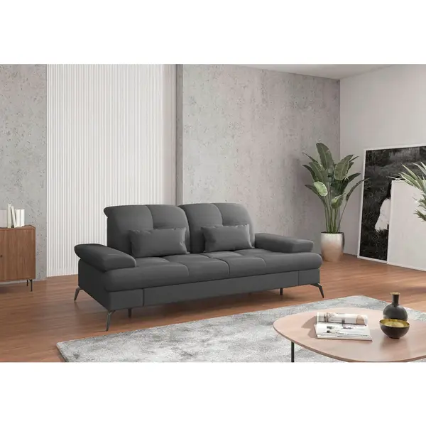 Sit & More TŘÍMÍSTNÁ POHOVKA, textil, tmavě šedá