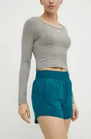 Tréninkové šortky Under Armour Flex zelená barva, hladké, high waist, 1376935