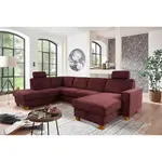 Sit & More SEDACÍ SOUPRAVA, textil, tmavě červená