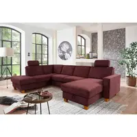 Sit & More SEDACÍ SOUPRAVA, textil, tmavě červená