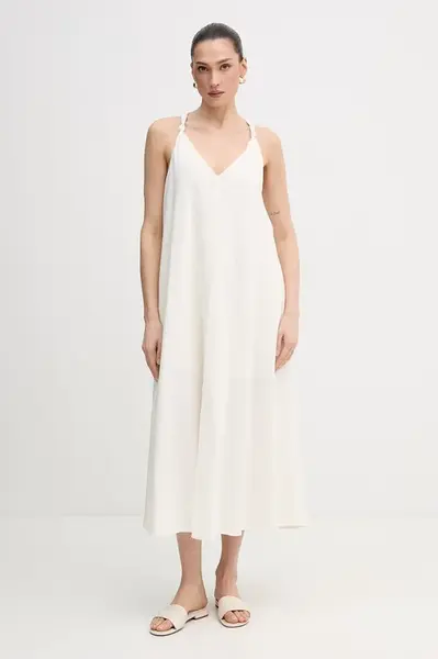 DKNY Šaty s příměsí lnu Dkny