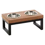 FLAMINGO Tommy Duo Dinner Stojan s 2 nerezovými miskami pro psy a kočky 370 ml