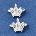 Brass Micro Pave Clear Cubic Zirconia 2-Loop Crown Spacer Bars