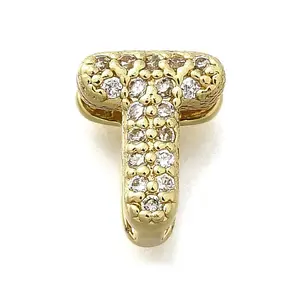 Rack Plating Brass Micro Pave Cubic Zirconia Letter Multi-Strand Links