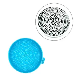 Flat Round with Polka Dot Pattern Cup Mat Silicone Molds