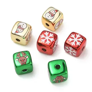 Christmas UV Plating & Printed Acrylic Beads