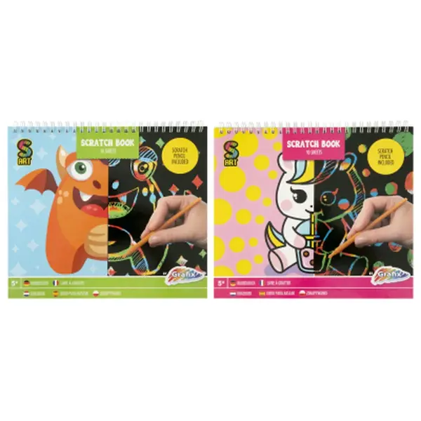 Kniha s vyškrabávacími obrázky 10 ks