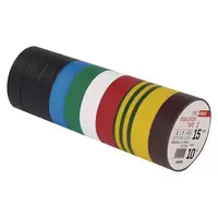 Páska izolační PVC 15mm/10m mix barev EMOS 10ks