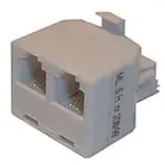 Redukce telefonní konektor/ 2xzdířka 6p-4c