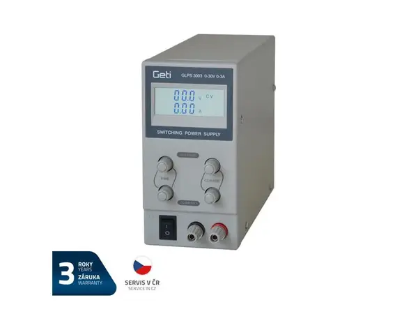 Zdroj laboratorní GETI GLPS 3003  0-30V/ 0-3A