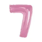 Balónek fóliový číslo 7 světle růžový  92 cm