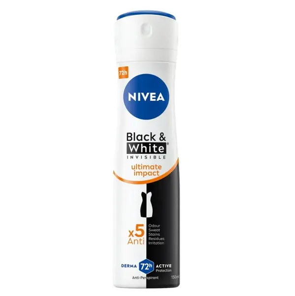 NIVEA Black&White Invisible Ultimate Impact Antiperspirant sprej 150 ml