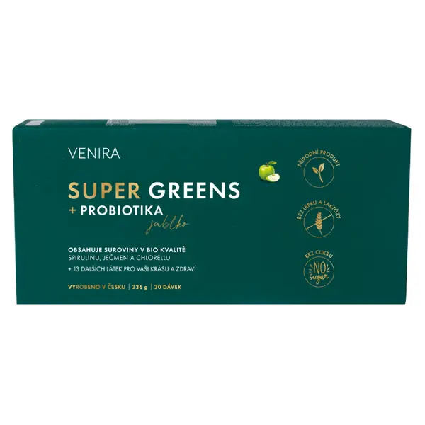 VENIRA Super Greens + probiotika jablko 30 sáčků