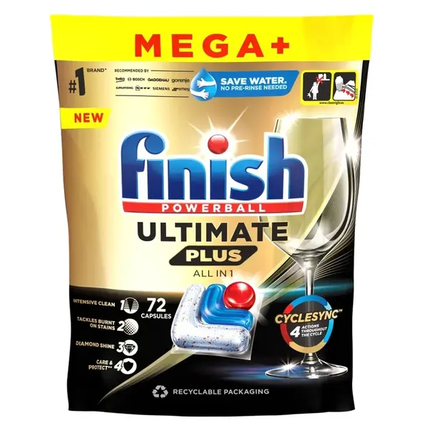 FINISH Ultimate Plus All in 1 Kapsle do myčky nádobí 72 ks