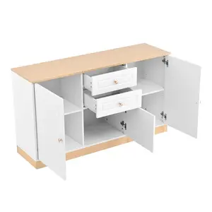Modenvie SIDEBOARD 135,5/39/76 cm z dřevotřísky bílá a v dekoru dřeva