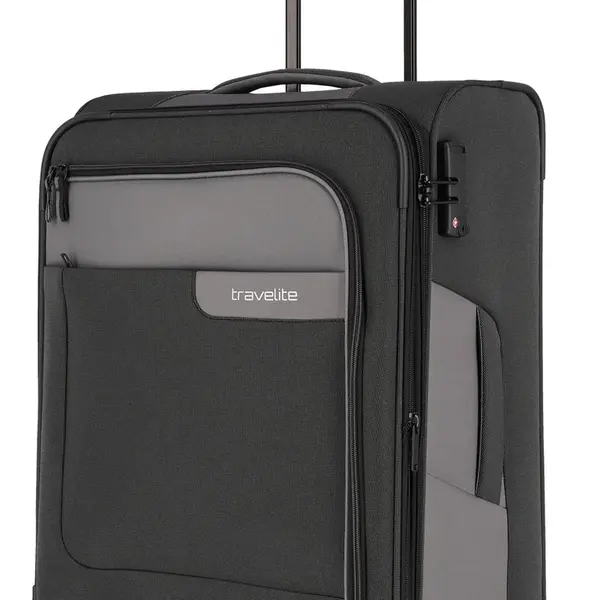 Střední textilní kufr Travelite Viia 4w M Anthracite