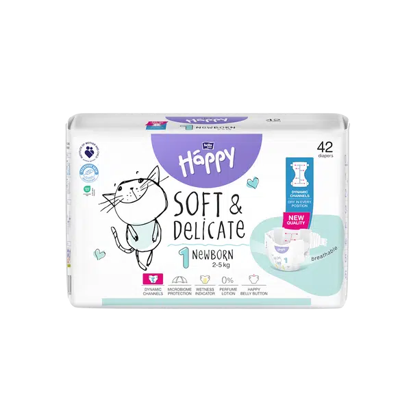 BELLA HAPPY Baby new born 2 - 5 kg 42 kusů
