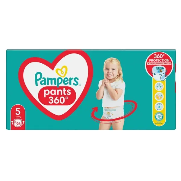PAMPERS Pants vel.5 Plenkové kalhotky 12-17kg 96 ks