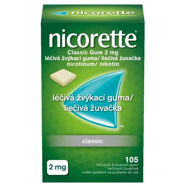 NICORETTE Classic 2 mg Léčivá žvýkací guma 105 kusů