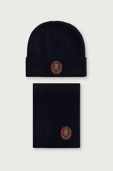 Tommy Hilfiger  čepice a šála pánská s příměsí vlny