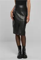 Dámska ceruzková sukňa zo syntetickej kože čierna