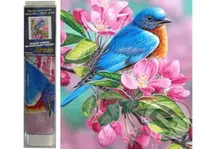 Ptáček na jabloni 30 x 40 cm (Diamantový obrázek)