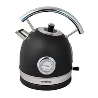 Retro kanvica s analógovým teplomerom, čierna